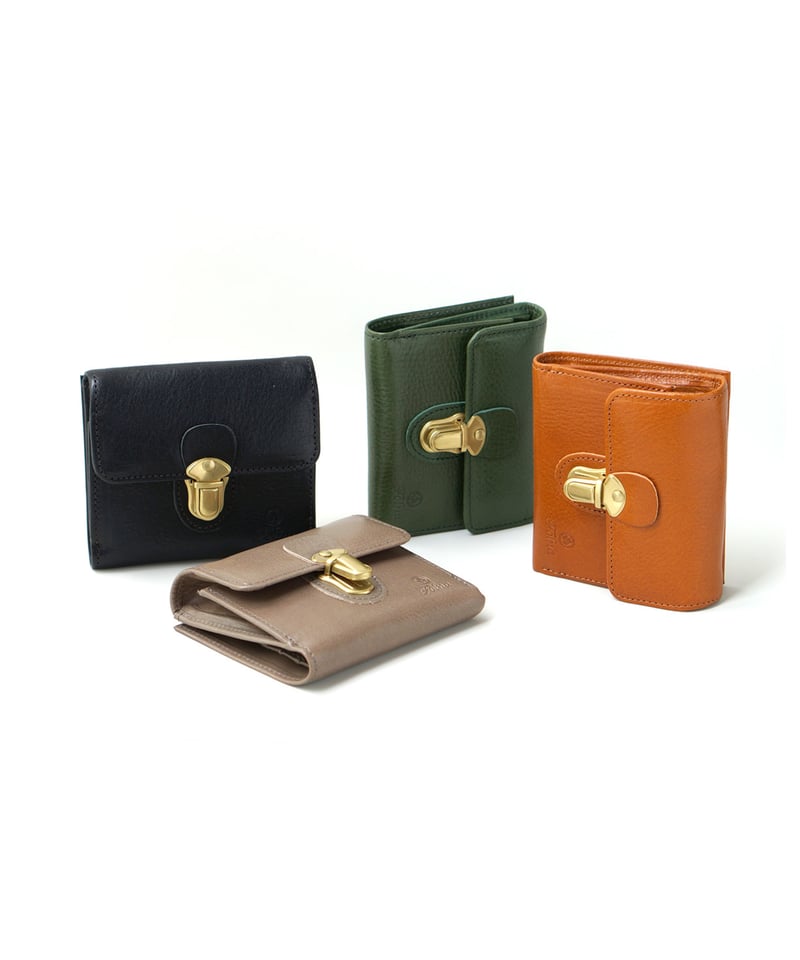 Folna ヌメオイルシュリンクレザー 差し込み金具 二つ折り財布 / No