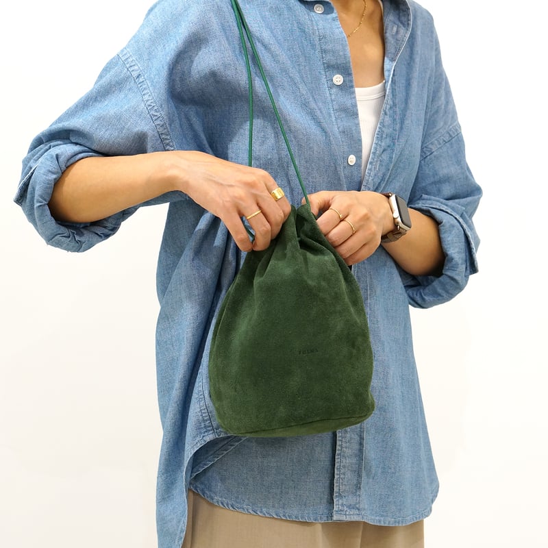 極美品 ポロラルフローレン ベロア 巾着ショルダーバッグ ネイビー ゴールド 極美品 ポロラルフローレン ベロア 巾着ショルダーバッグ