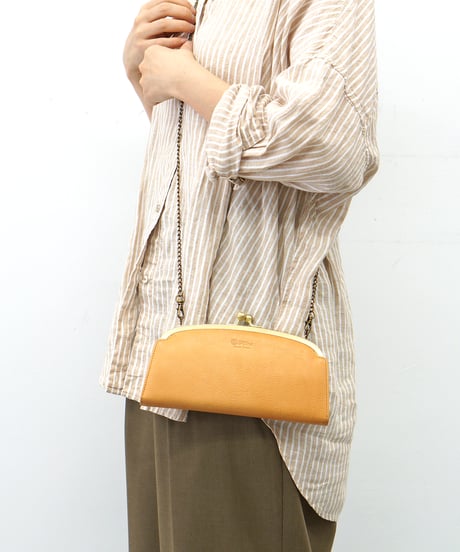 Folna ソフトヌメ革 チェーンショルダー付き・がま口長財布 / No.2993743 / 4色展開