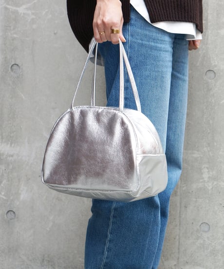 FOLNA RD ホイルレザーボストンバッグ M-SIZE / No.083339 / SILVER