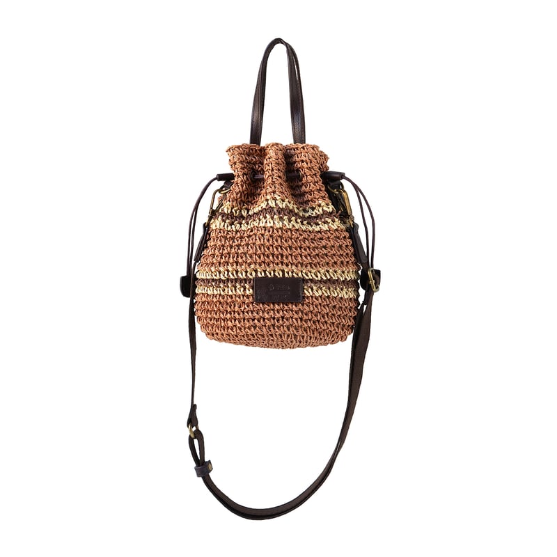 ペーパー 2WAY巾着ショルダーバッグ・2 COLORS(ボーダー) / Folna K765