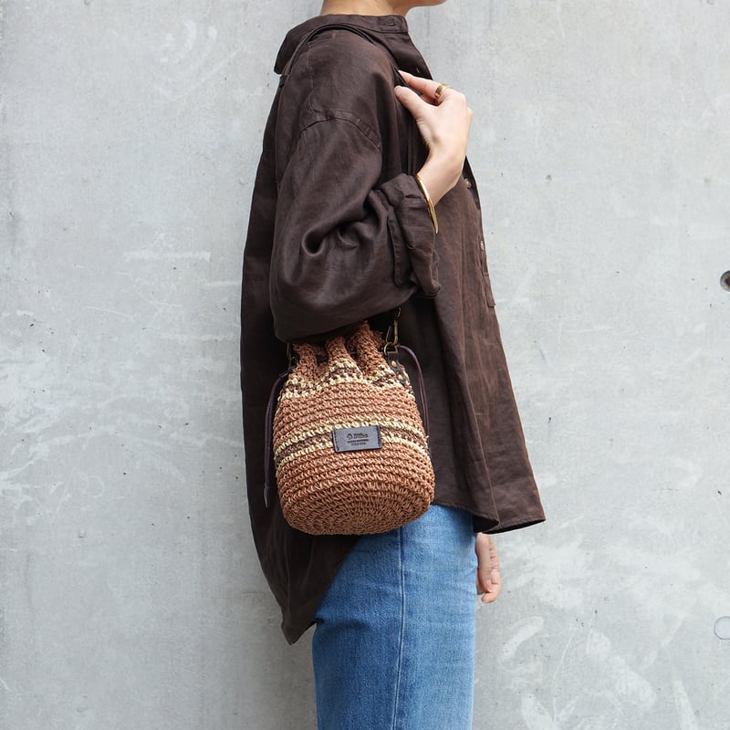 ペーパー 2WAY巾着ショルダーバッグ・2 COLORS(ボーダー