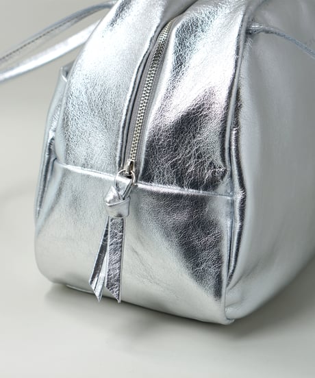 FOLNA RD ホイルレザーボストンバッグ M-SIZE / No.083339 / SILVER