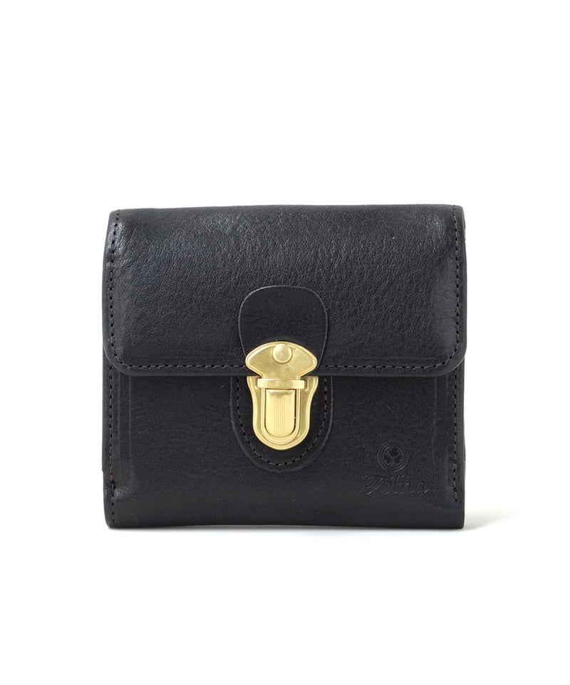 Folna ヌメオイルシュリンクレザー 差し込み金具 二つ折り財布 / No