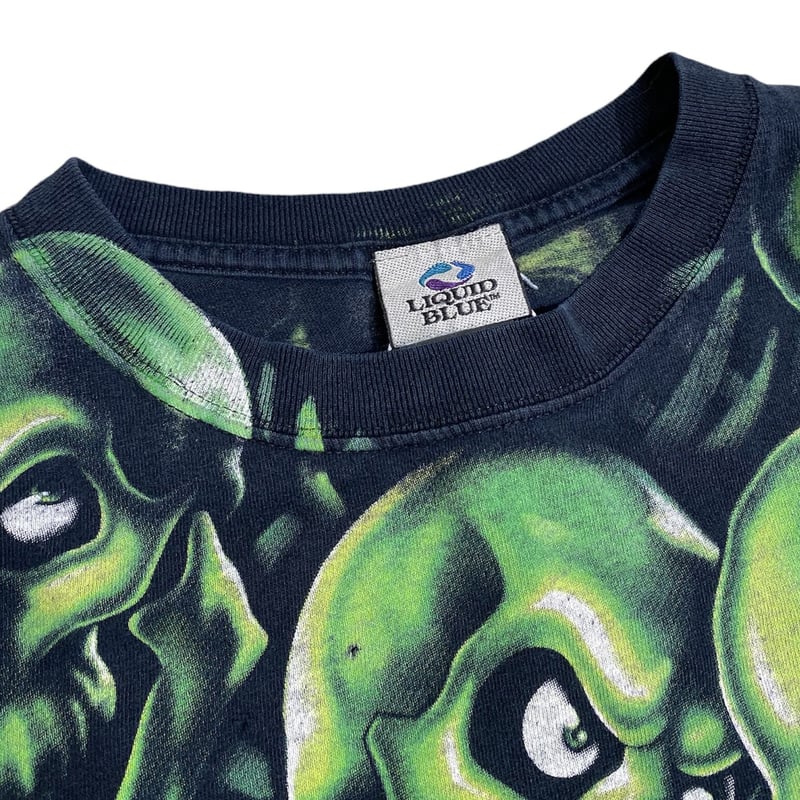 90′s LIQUID BLUE / Skull T-shirt | RIENINAL