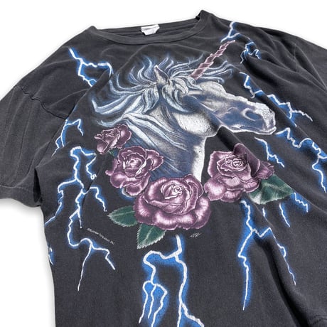 90's　American Thunder / Unicorn / Faded　T-shirt