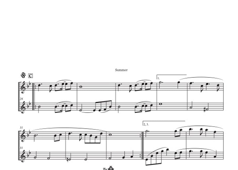 Summer」アルトサックス二重奏[MM3.5］ | DuoDuo【二重奏楽譜