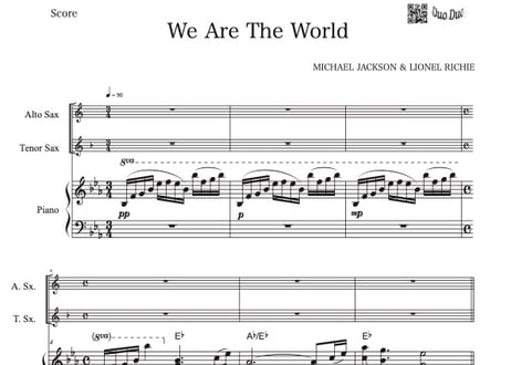 コレクション サックス アンサンブル楽譜 we aretheworld