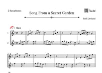 ♫楽譜「Song From a Secret Garden」アルトサックス二重奏［MM3.3］