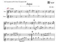 ♫楽譜「Aqua」アルトサックス＆テナーサックス二重奏［MM3］