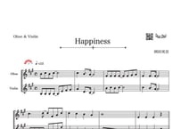 ♫楽譜「Happiness」オーボエ＆バイオリン二重奏［MM4］