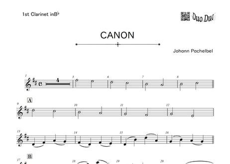 【アンサンブル】「CANON／パッヘルベル」クラリネット＆クラリネット＆チェロ三重奏【wakopアレンジ】