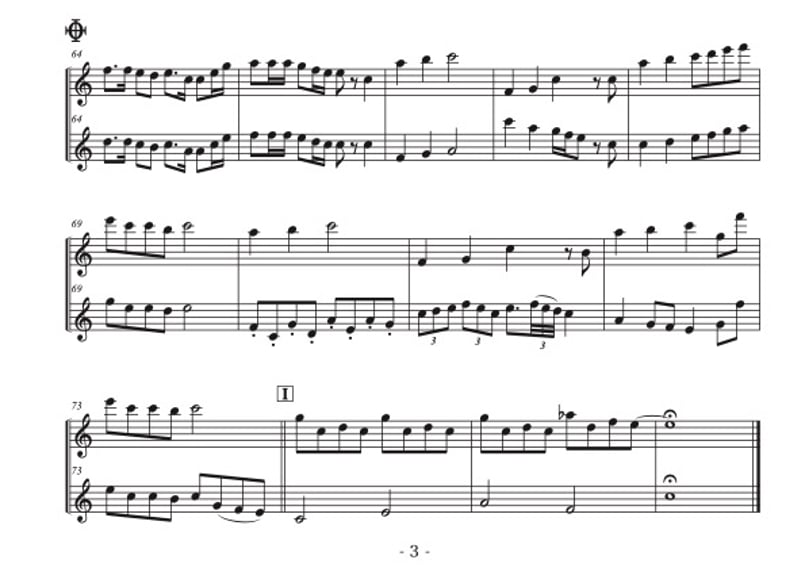 点描の唄」フルート＆バイオリン二重奏[MM3⁺］ | DuoDuo【二重奏楽譜