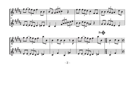 ♫楽譜「Honto」ヴァイオリン二重奏［MM4.5］