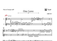 ♫楽譜「One Love」フルート＆トランペット二重奏［MM4］