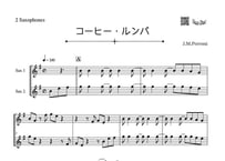 ♫楽譜【プロ用⚠️】「コーヒー・ルンバ」アルトサックス二重奏