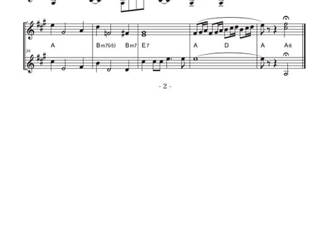 ♫楽譜「ムーンライトセレナーデ」ヴァイオリン二重奏［MM3］コード付き