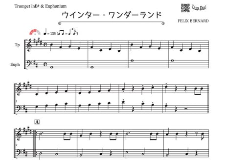 「ウインター・ワンダーランド」トランペット＆ユーフォニアム二重奏［MM3］