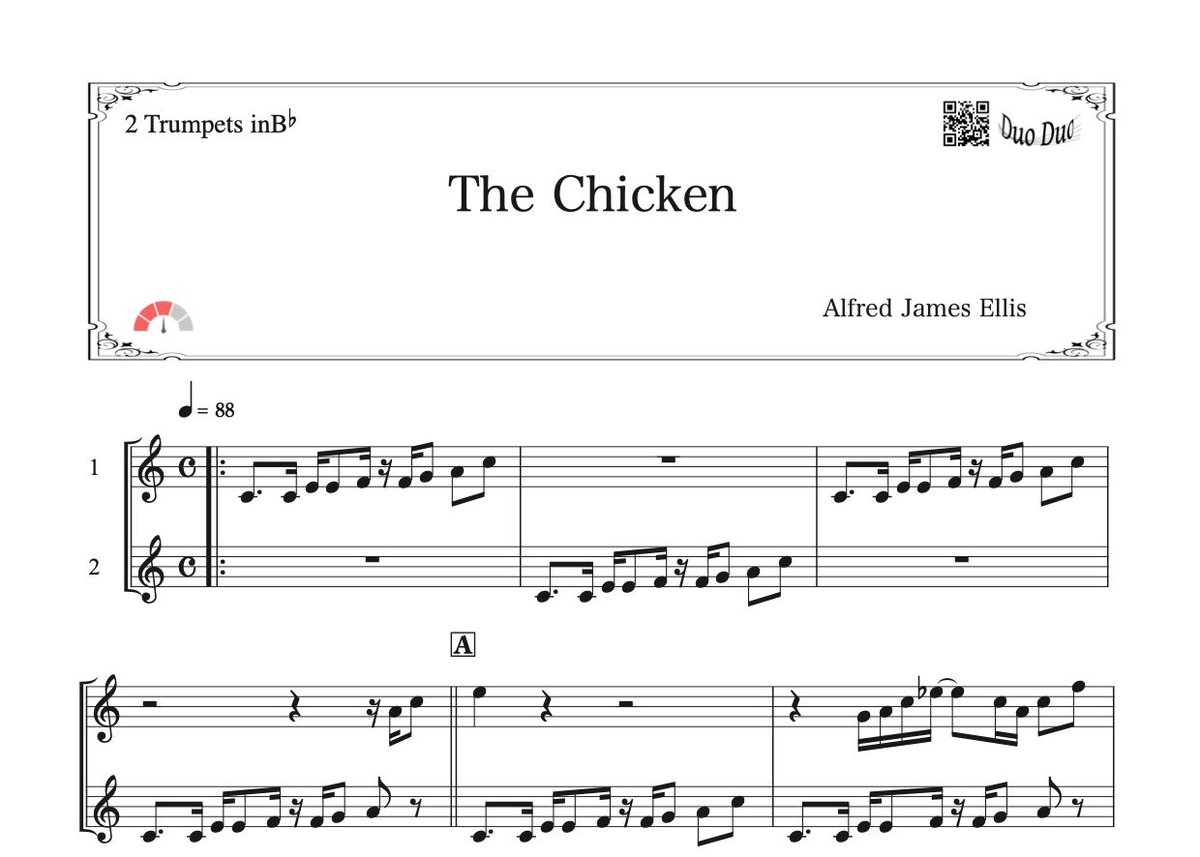 The Chicken」トランペット二重奏［MM3］ | DuoDuo【二重奏楽譜