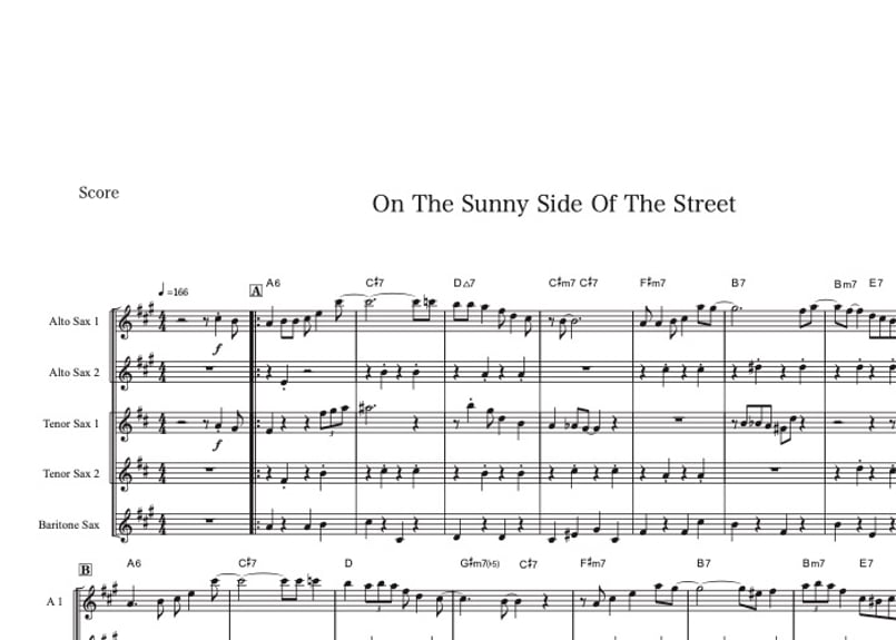 On The Sunny Side Of The Street（明るい表通りで）』サックス五