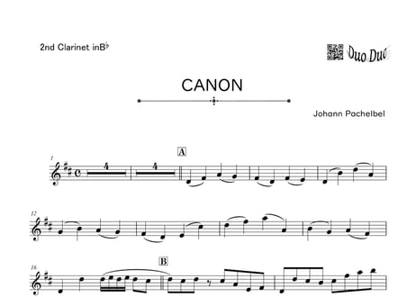 【アンサンブル】「CANON／パッヘルベル」クラリネット＆クラリネット＆チェロ三重奏【wakopアレンジ】