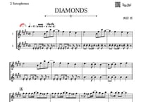 ♫楽譜「DIAMONDS」アルトサックス二重奏［MM3.5］