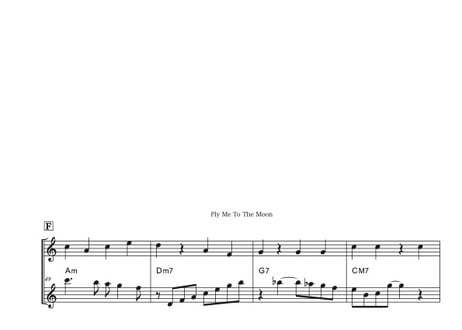 ♫楽譜「Fly Me To The Moon」フルート二重奏［Jazzシリーズ］