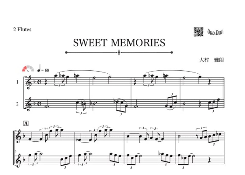 SWEET MEMORIES」フルート二重奏[MM2.5] | DuoDuo【二重奏楽譜専門店】