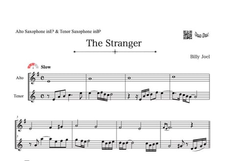「The Stranger」アルトサックス&テナーサックス二重奏［MM3⁺］