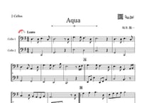 ♫楽譜「Aqua」チェロ二重奏［MM3］