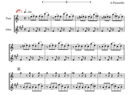 「リベルタンゴ」フルート＆アルトサックス二重奏［MM3.8］
