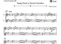 ♫楽譜「Song From a Secret Garden」フルート＆クラリネット二重奏［MM3］