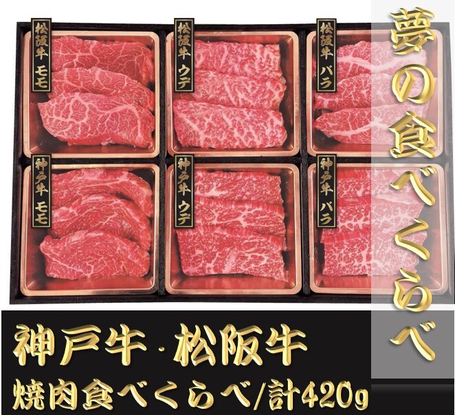 まちからマルシェ　神戸牛×松阪牛」焼肉食べくらべ　/計420ｇ