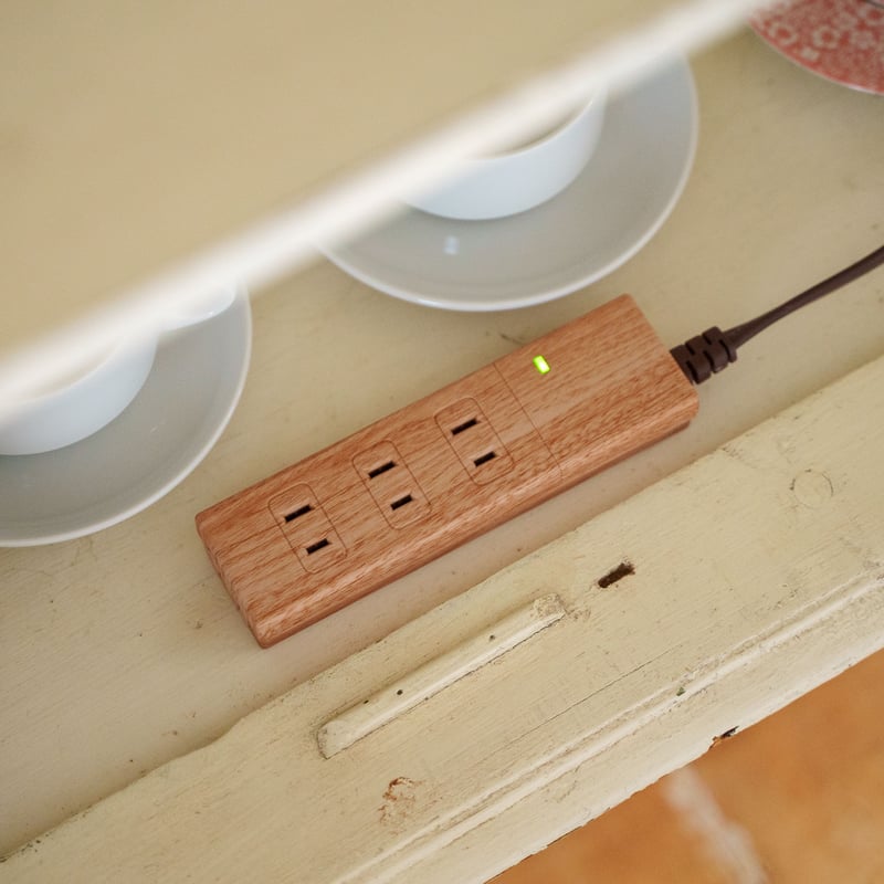 Natural Wood Tap AC4個⼝ 1.5m 木目調 おしゃれ インテリア Natural Wood Tap AC4個⼝ 1.5m 木目調 おしゃれ インテリア