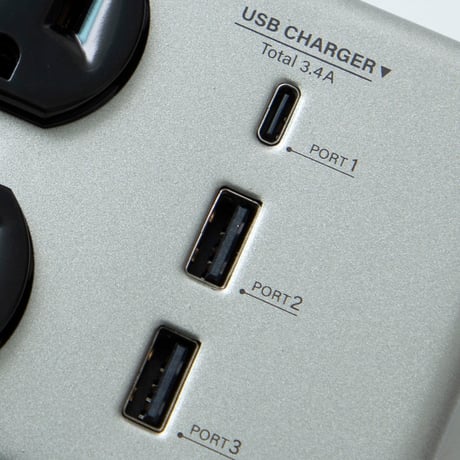 【新商品】【ノイズフィルタ搭載】STEEL TAP 2種類(AC6個口/AC4個口＋USB) 1.8m