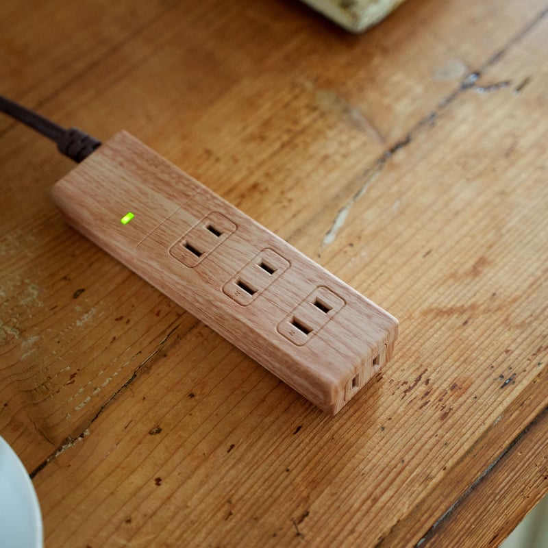 Natural Wood Tap AC4個⼝ 1.5m 木目調 おしゃれ インテリア