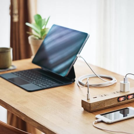 【節電スイッチ付き】【急速充電PD30W対応】 全3色 AC3個⼝  PD30W USB- C/A  1m/2m
