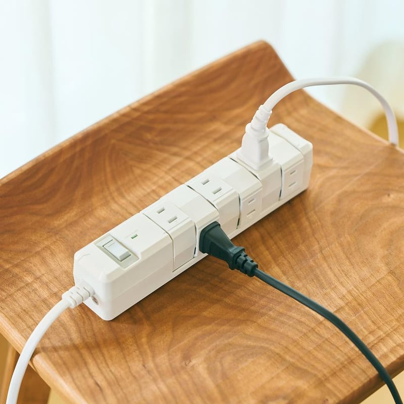 ウッドボールコンセント マルチタップ 延長コード ケーブルジュエリー