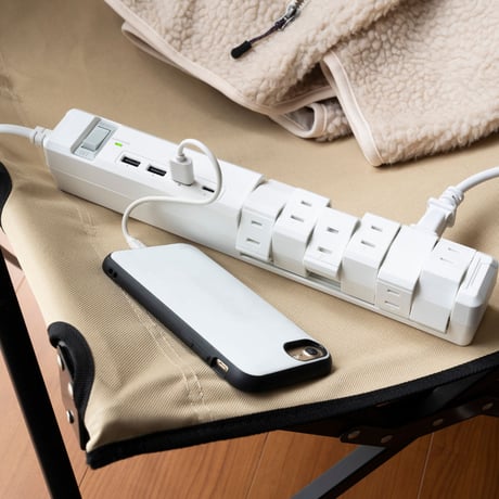 TAPKING USB AC12個⼝4.8A USB4ポート 1.8m 電源タップ延長コード USB-C 充電器 急速充電 雷サージ 回転式