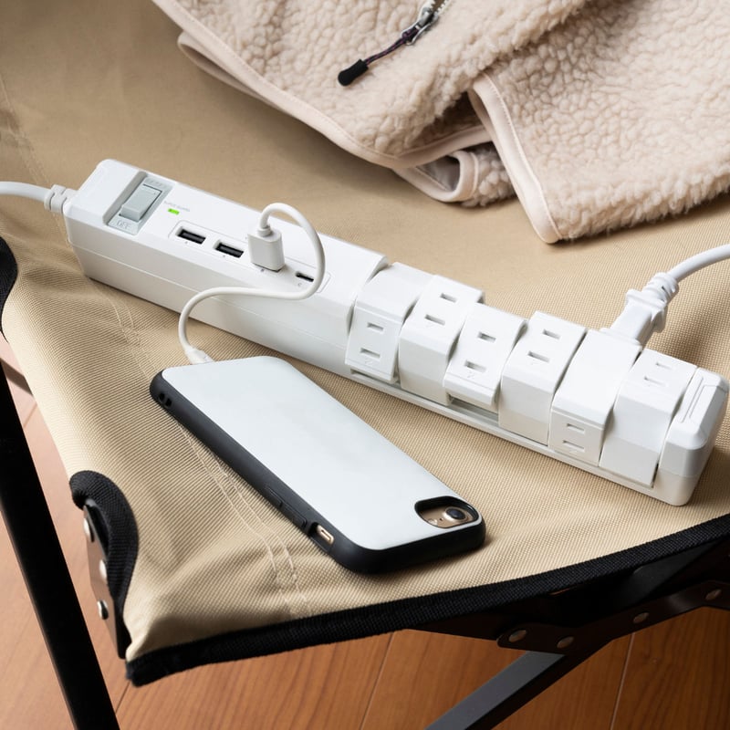 TAPKING USB AC12個⼝4.8A USB4ポート 1.8m 電源タップ延長