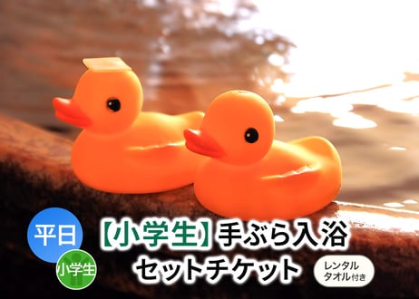 平日限定【小学生用】レンタルタオル付き手ぶらご入浴チケット 嘉島湯元水春