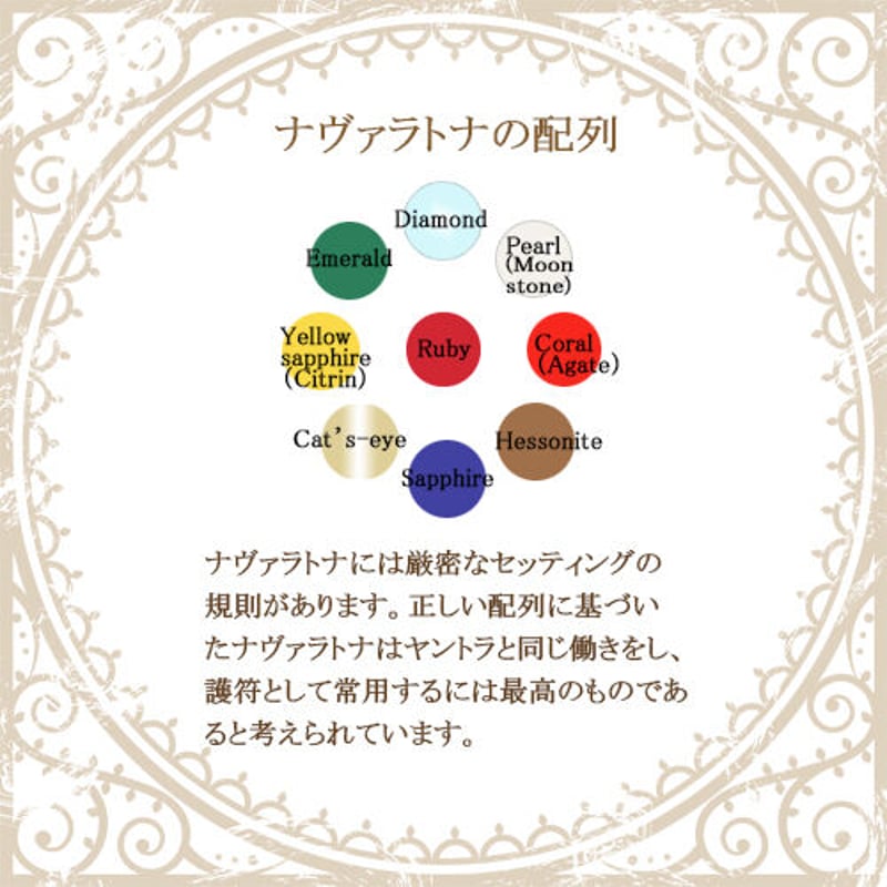 ナヴァラトナ9ストーン ペンダントトップ 18金【受注発注商品