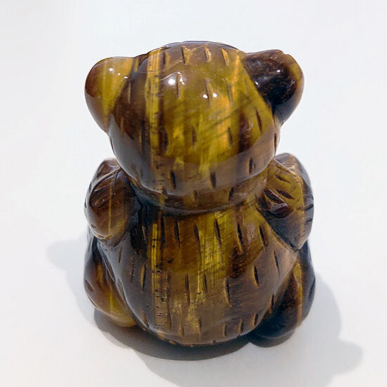 【新品】 天然石 ラッキーベア ほっこりクマさん タイガーアイ（虎目石 置物