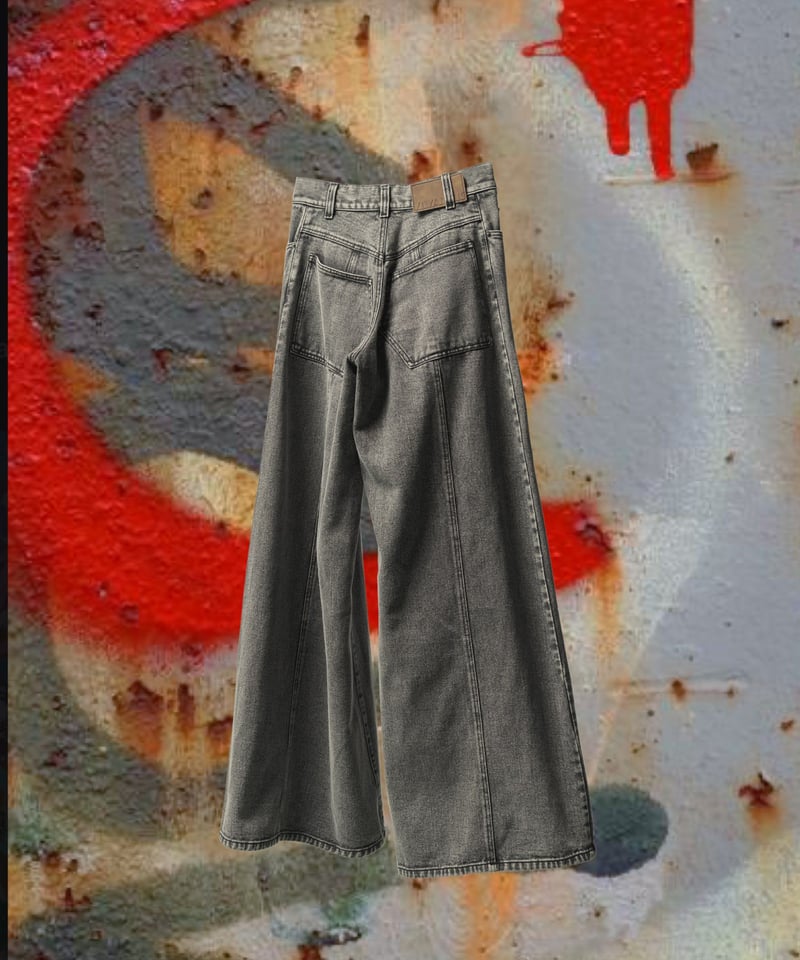 DAMAGE DENIM BAGGY PANTS（BLACK） | VIVAMUS
