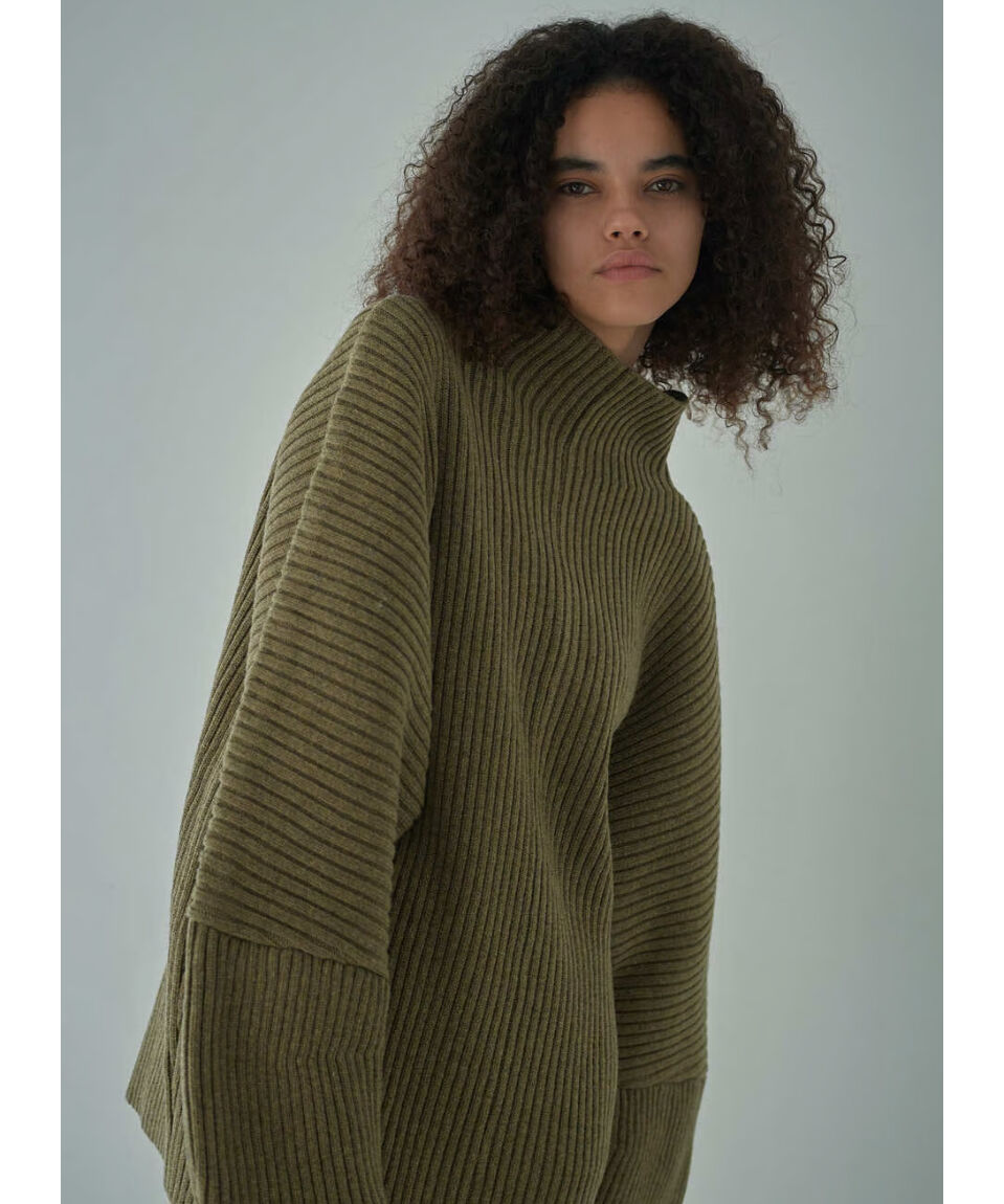 DRY BIG RIB KNIT（KHAKI） | VIVAMUS