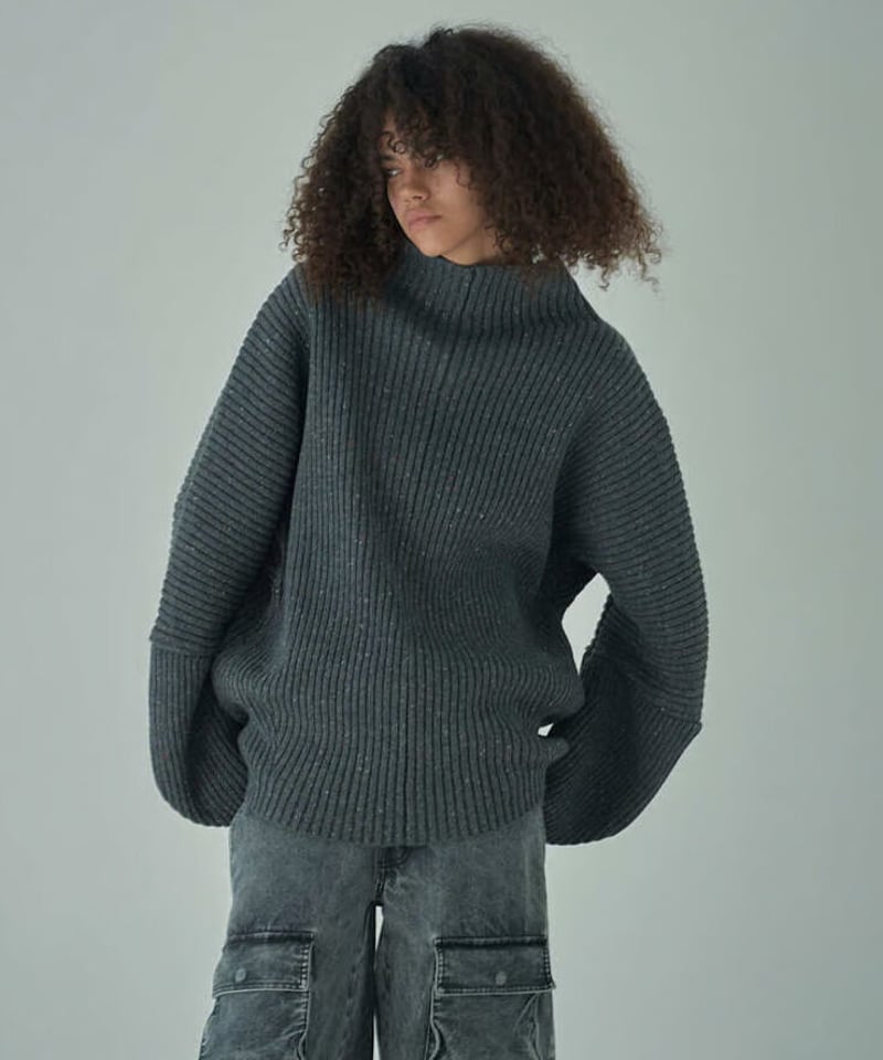 DRY BIG RIB KNIT（GRAY） | VIVAMUS