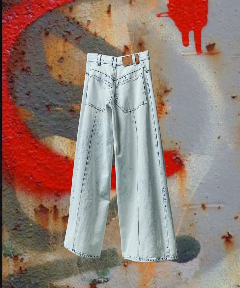 DAMAGE DENIM BAGGY PANTS（SAX） | VIVAMUS