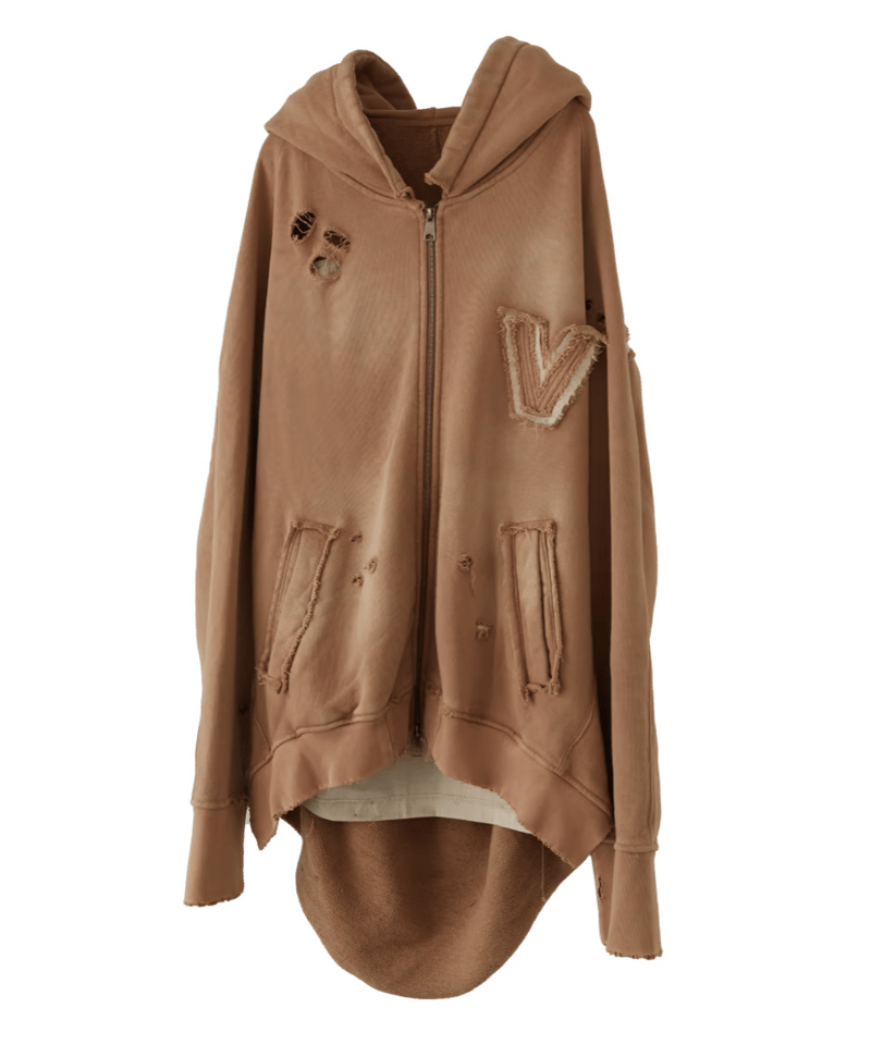 EVOLUTION VIVAMUS DAMAGE HOODIE（BEIGE） | VI - トップス