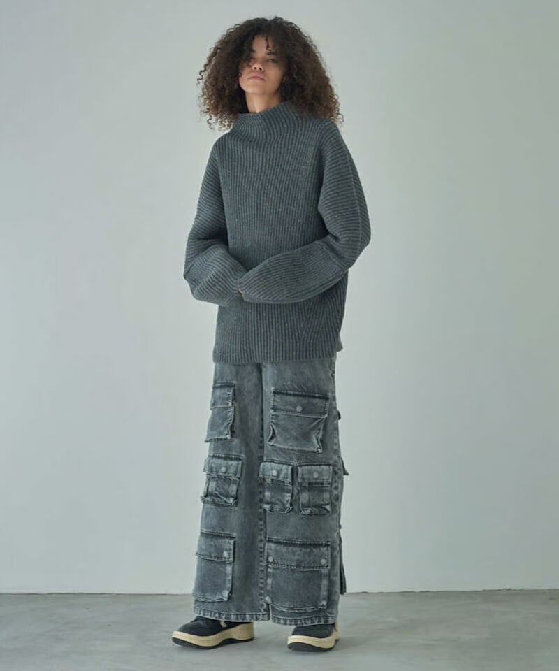 DRY BIG RIB KNIT（GRAY） | VIVAMUS