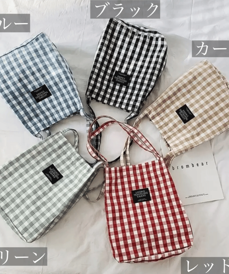 ハンガリー刺繍ギンガムチェックトートバッグ スタイルブロック STYLEBLOCK ギンガムチェック柄トートバッグ